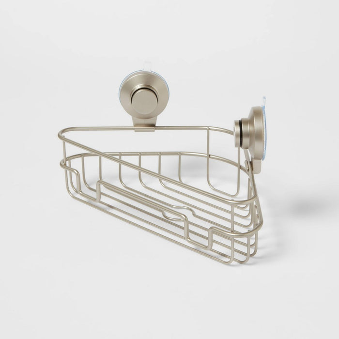 Wire Corner Suction Basket Matte Satin - Made By Design