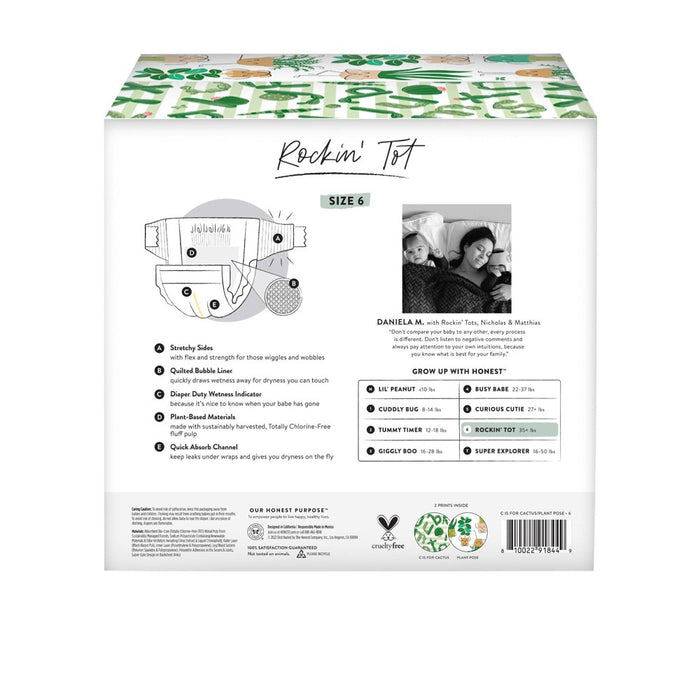 The Honest Company Disposable Diapers - Plant Pose & Cactus - Size 6 - 44ct