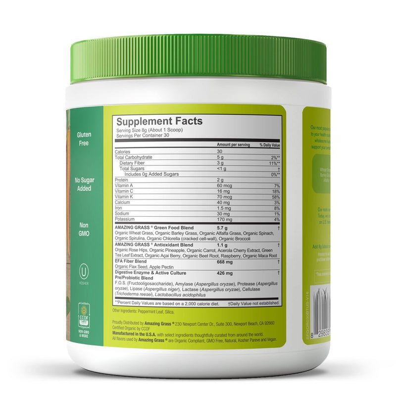 Amazing Grass Greens and Superfood Blend Powder - Original - 8.5oz