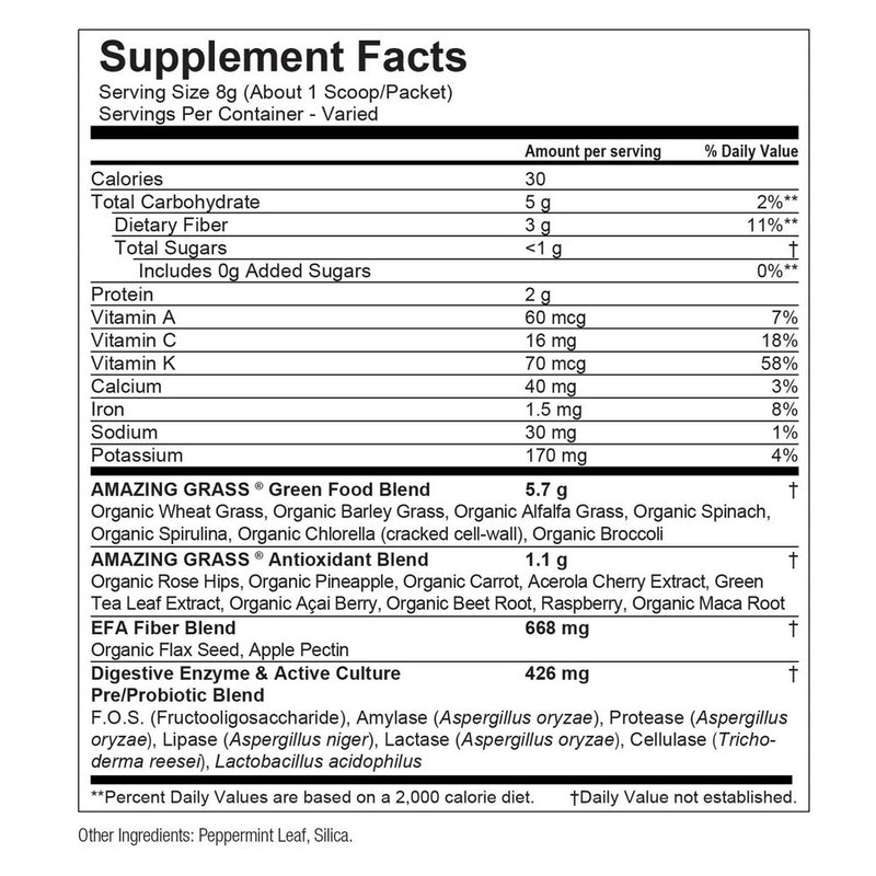 Amazing Grass Greens and Superfood Blend Powder - Original - 8.5oz