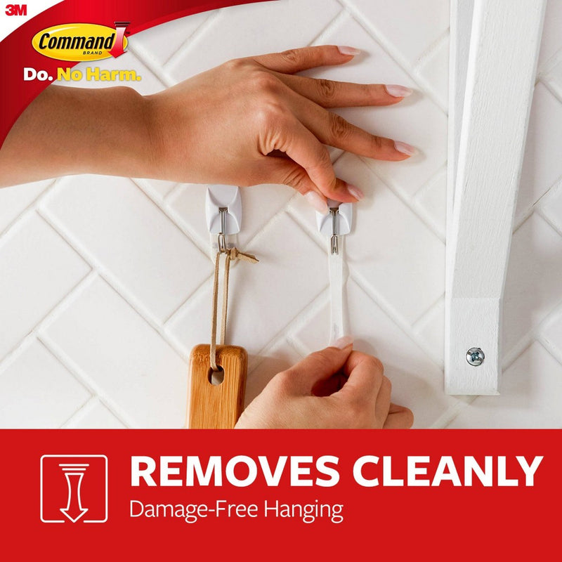 Command Small Sized Wire Hooks White
