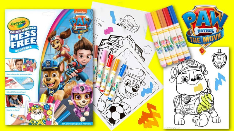 Crayola Color Wonder PAW Patrol Rescue Wheels- 18 Pages, 5 Markers