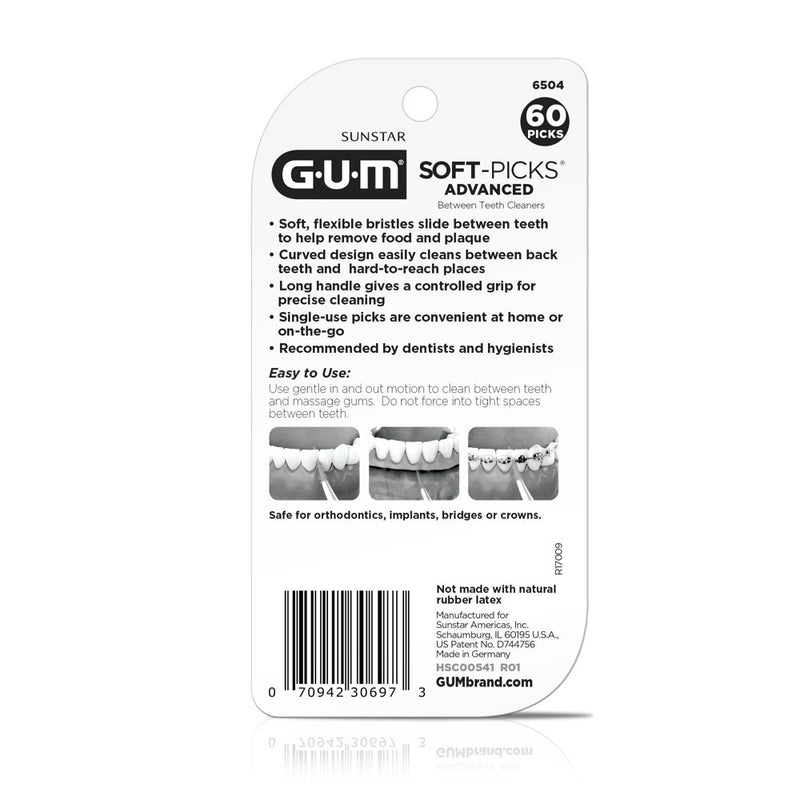 GUM Soft-Picks Advanced Interdental Flexible picks - 60ct