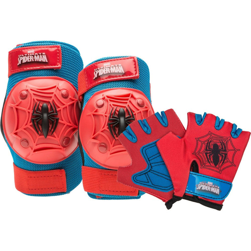 Bell Spider-Man Bicycle Hand Elbow and Knee Pad Set (current) - XS