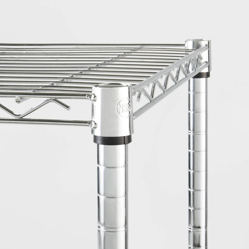 5 Tier Wide Wire Shelving Chrome - Brightroom (LOCAL PICKUP ONLY)