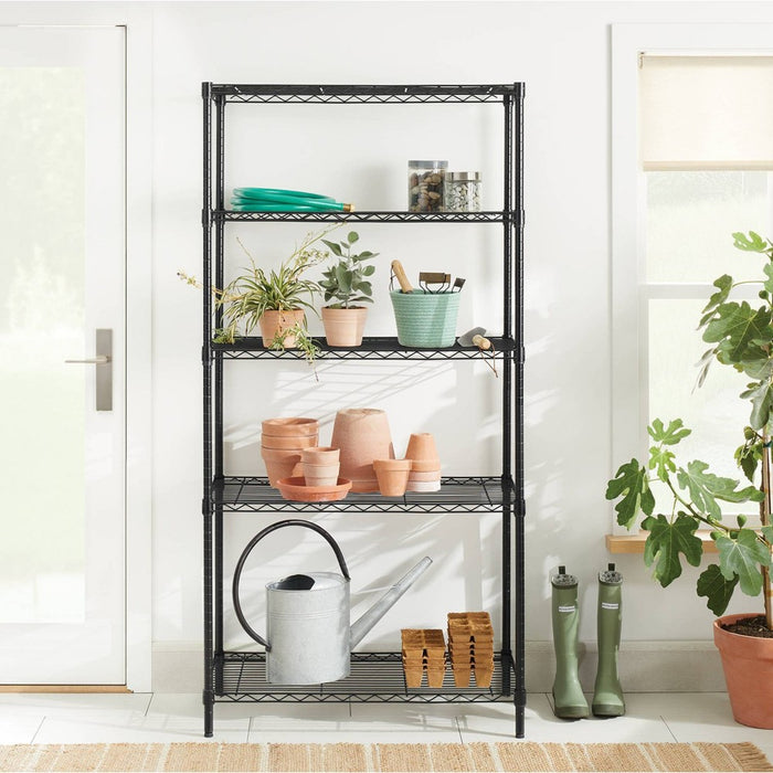 5 Tier Wire Shelving Black - Brightroom (LOCAL PICKUP ONLY)
