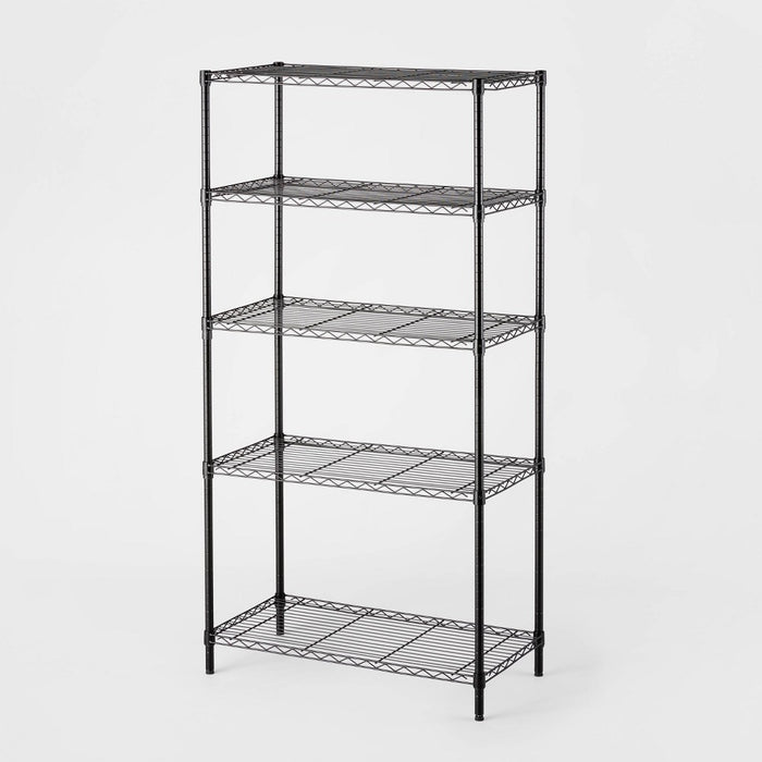 5 Tier Wire Shelving Black - Brightroom (LOCAL PICKUP ONLY)