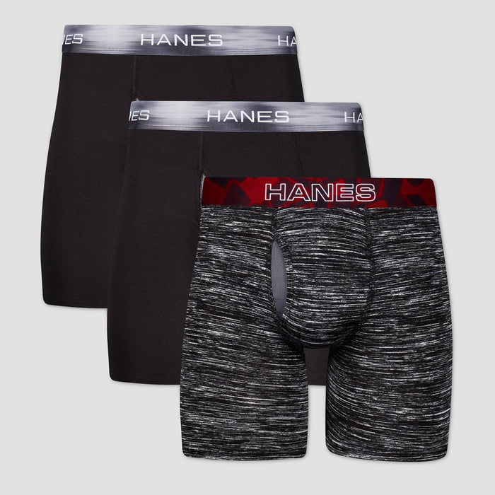 Hanes Premium Men's 3pk Xtemp Long Leg Boxer Briefs - Colors May Vary L