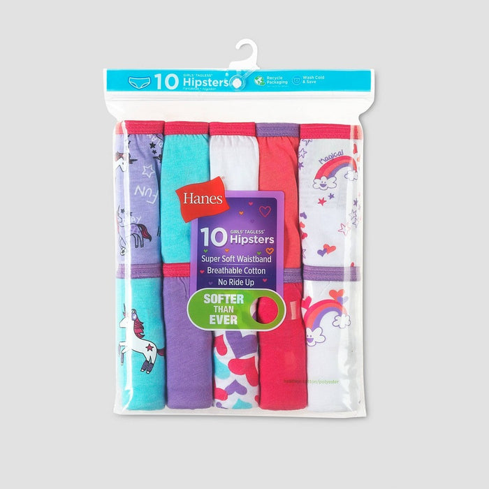 Hanes Girls' Bonus Pack 10 Cotton Hipster - Colors Vary 10