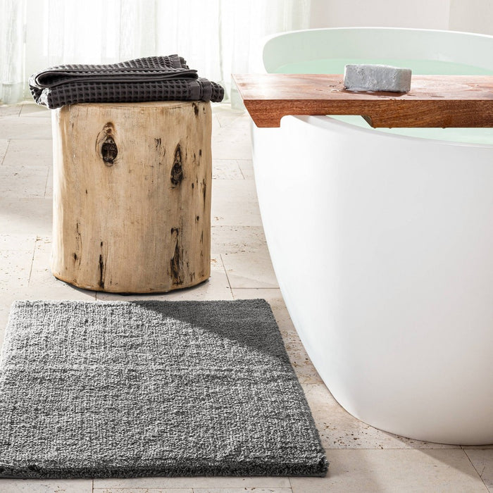 21"x34" Ultra Soft Tufted Bath Rug Dark Gray - Casaluna