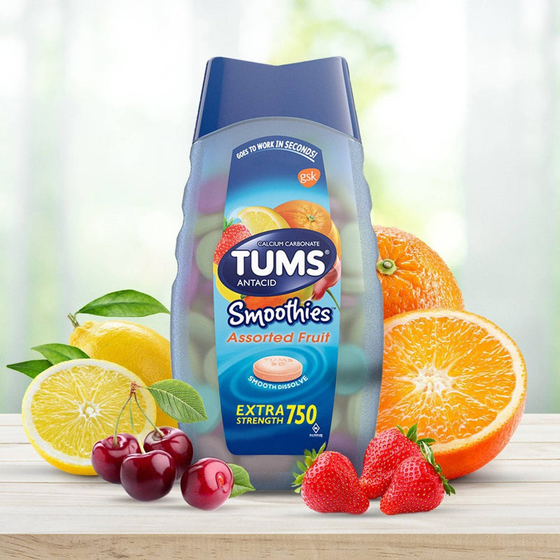 TUMS Extra Strength Smoothies Assorted Fruit Antacid Chewable Tablets - 140ct