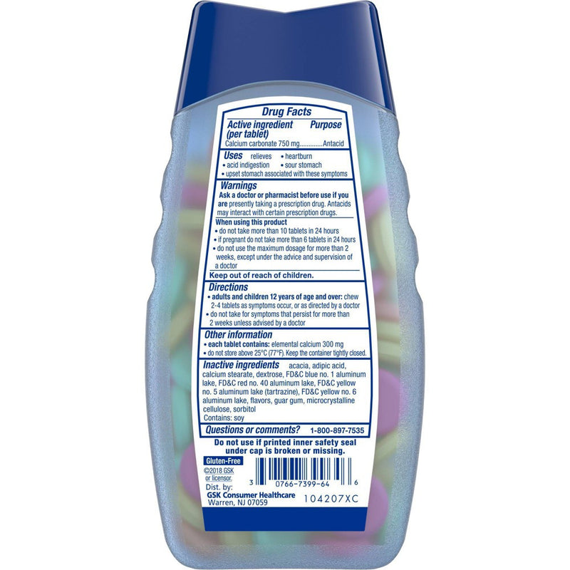 TUMS Extra Strength Smoothies Assorted Fruit Antacid Chewable Tablets - 140ct