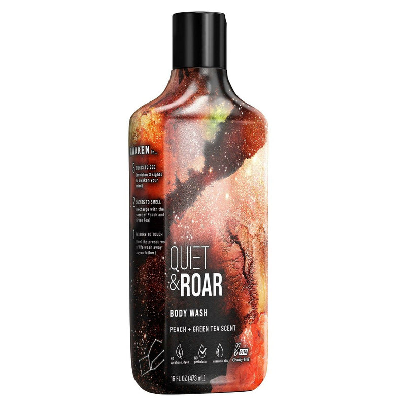 Quiet & Roar Peach & Green Tea Body Wash made with Essential Oils - 16 fl oz