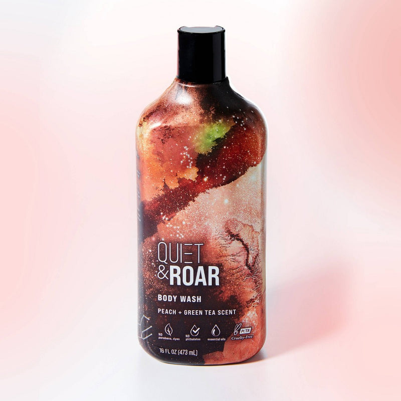 Quiet & Roar Peach & Green Tea Body Wash made with Essential Oils - 16 fl oz