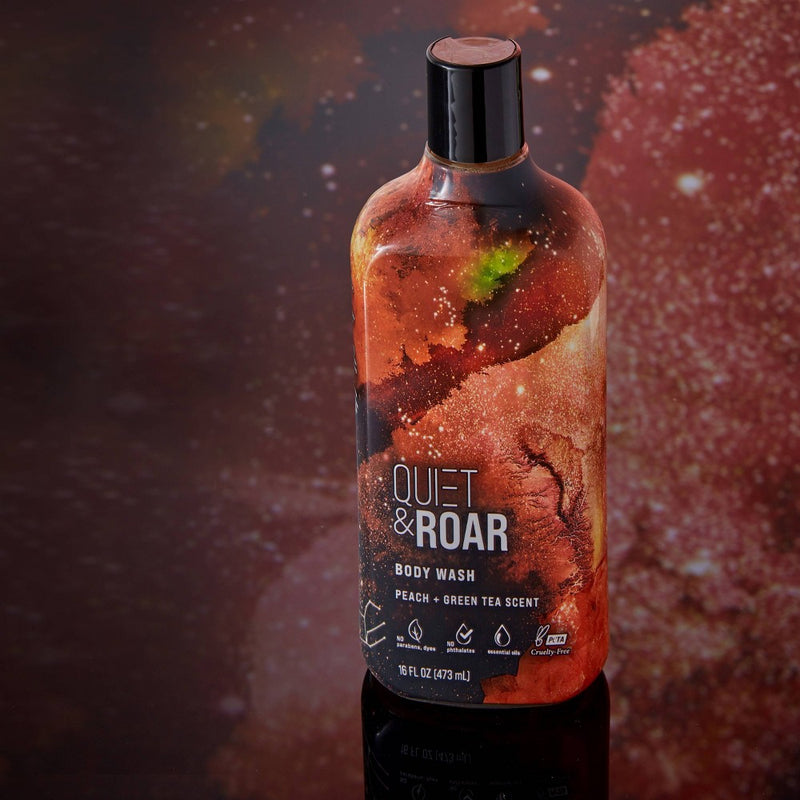 Quiet & Roar Peach & Green Tea Body Wash made with Essential Oils - 16 fl oz