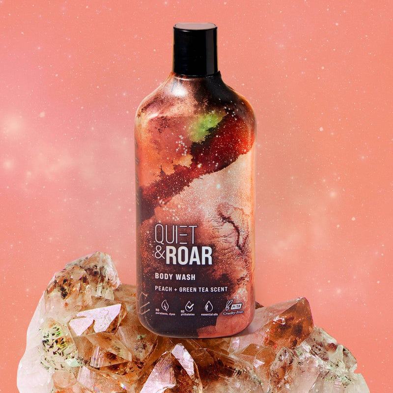 Quiet & Roar Peach & Green Tea Body Wash made with Essential Oils - 16 fl oz