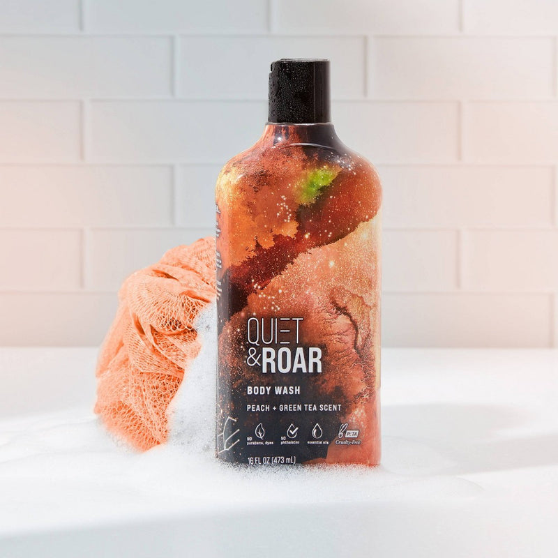 Quiet & Roar Peach & Green Tea Body Wash made with Essential Oils - 16 fl oz