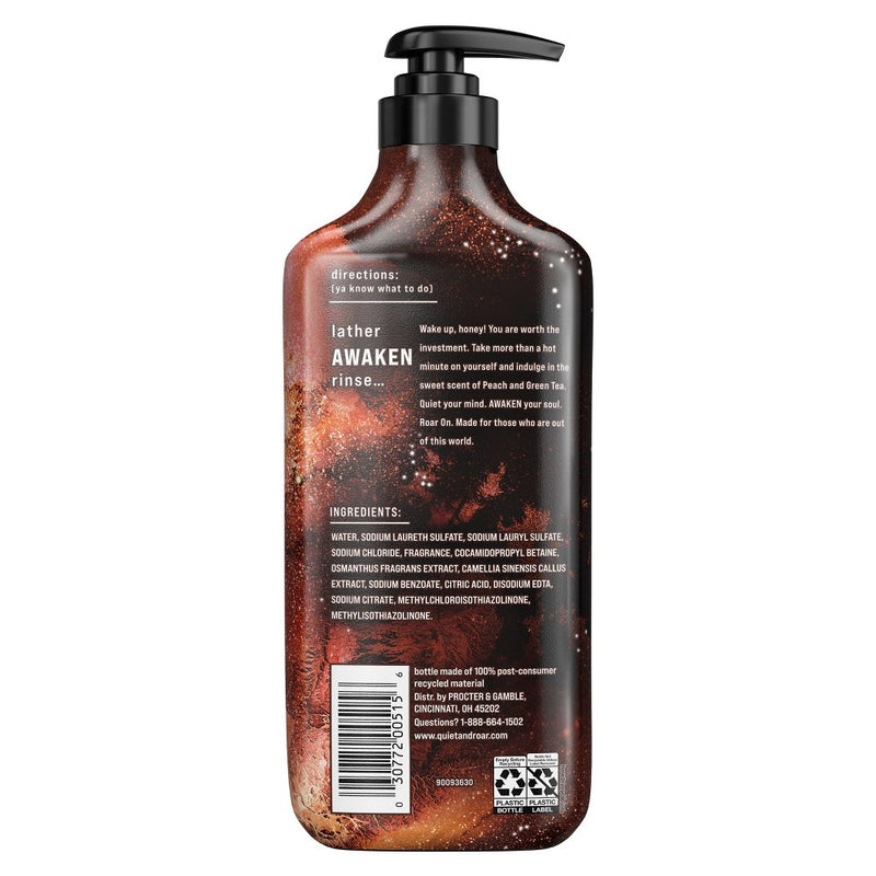 Quiet & Roar Peach & Green Tea Body Wash made with Essential Oils - 16 fl oz