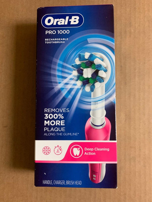 Oral-B Pro 1000 CrossAction Electric Toothbrush Powered by Braun Pink