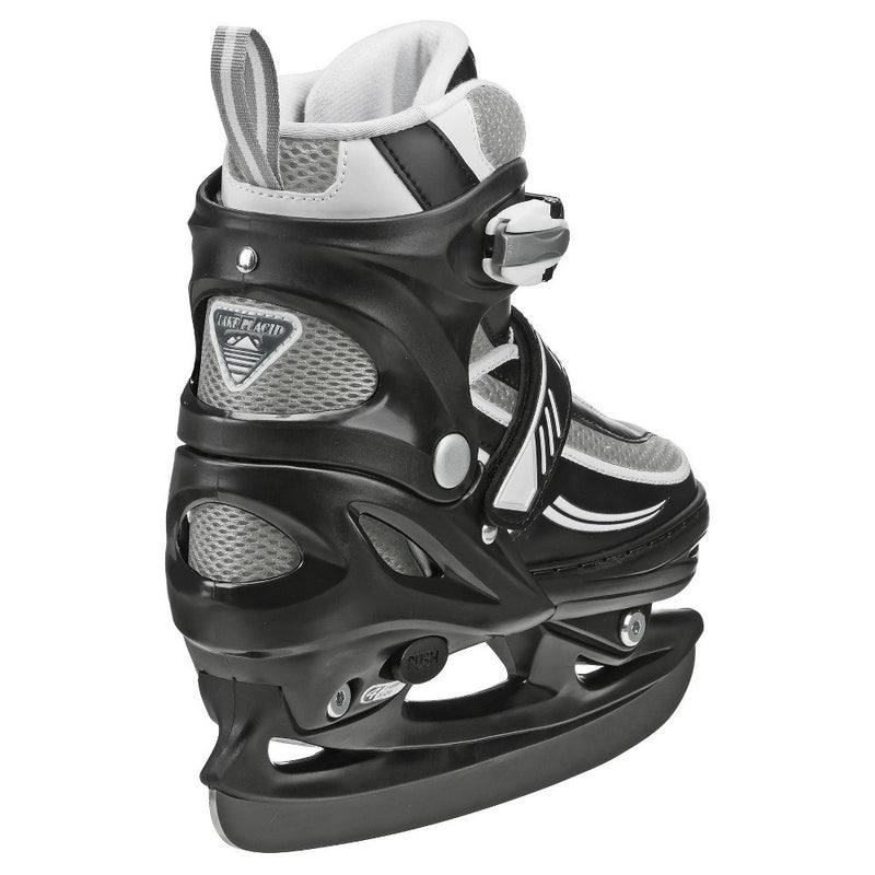 Lake Placid SUMMIT Boys' Adjustable Ice Skate - Black (Small)