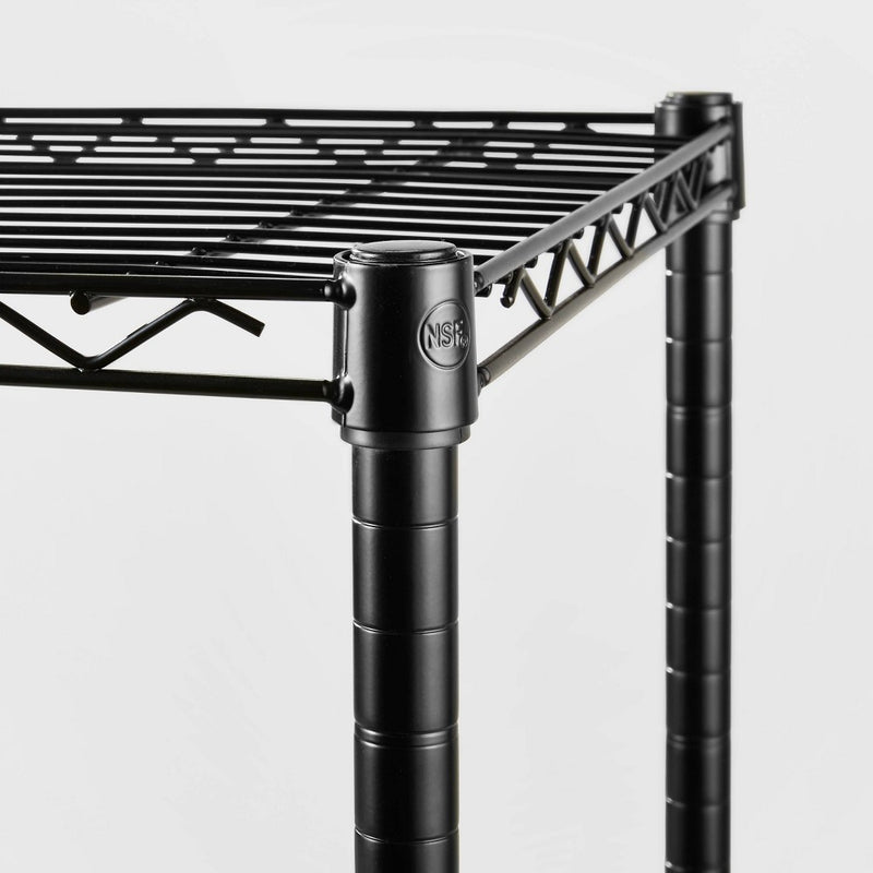5 Tier Wide Wire Shelving Black - Brightroom. (LOCAL PICKUP ONLY)