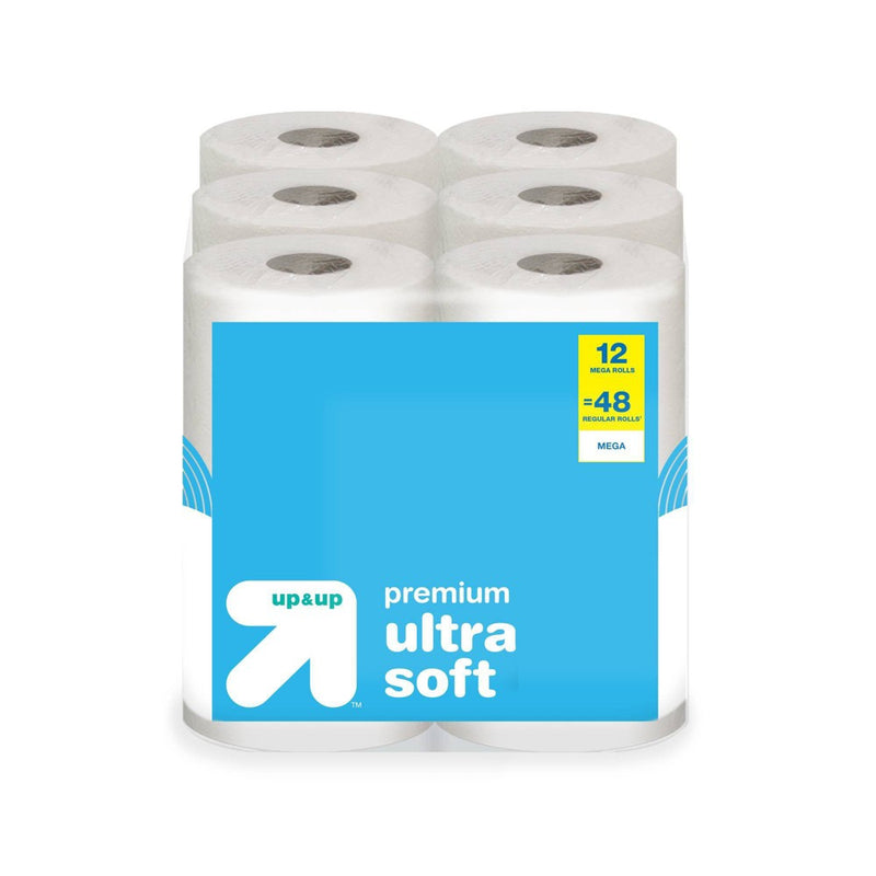 Premium Ultra Soft Toilet Paper - 12 Mega Rolls - up & up