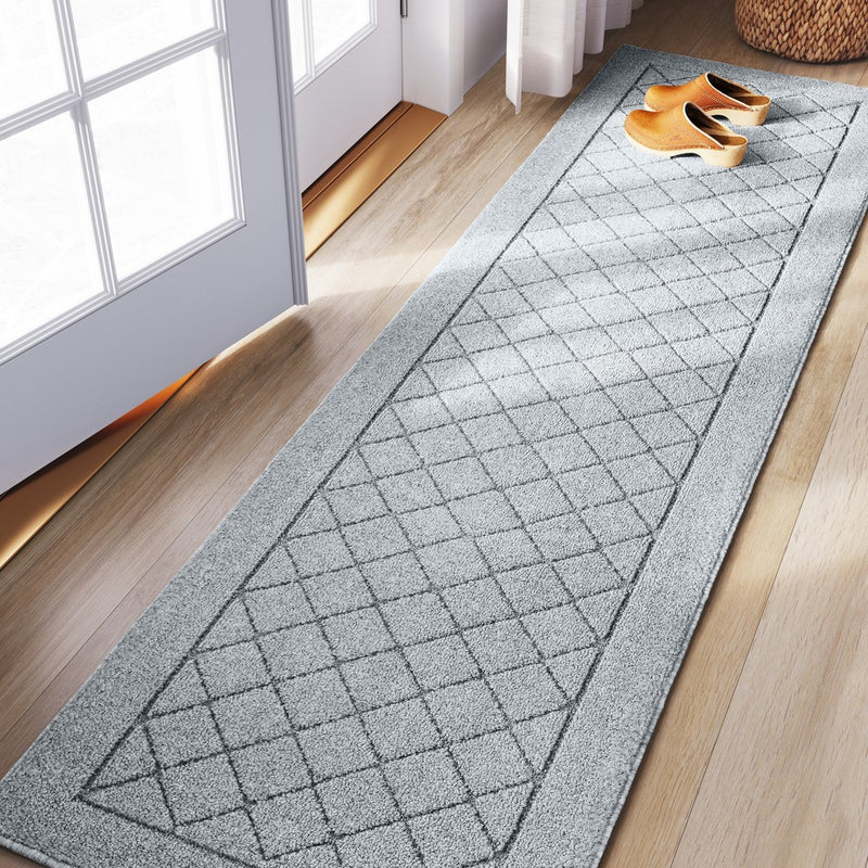 2'X7' Runner Diamond Clarkson Washable Tufted And Hooked Rug Gray - Threshold (LOCAL PICKUP ONLY)