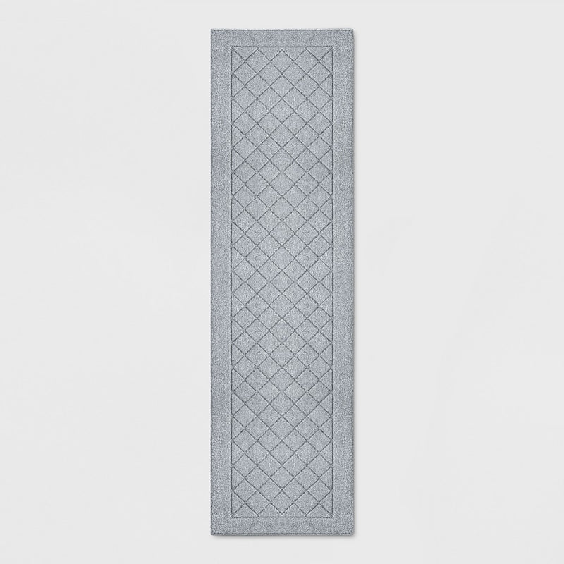2'X7' Runner Diamond Clarkson Washable Tufted And Hooked Rug Gray - Threshold (LOCAL PICKUP ONLY)