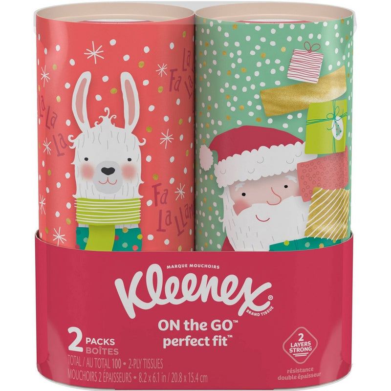 Kleenex Perfect Fit Holiday Facial Tissue - 2pk/50ct