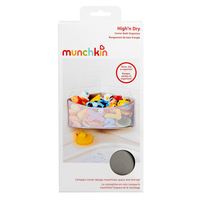 Munchkin High'n Dry Corner Bath Toy Organizer - Gray
