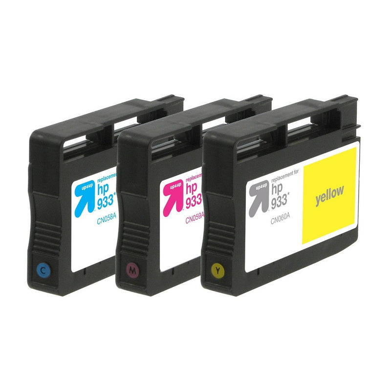 Remanufactured Cyan/Magenta/Yellow Standard 3-Pack Ink Cartridges - Compatible with HP 933 Ink Series Printers - TAR933CMY - up & up