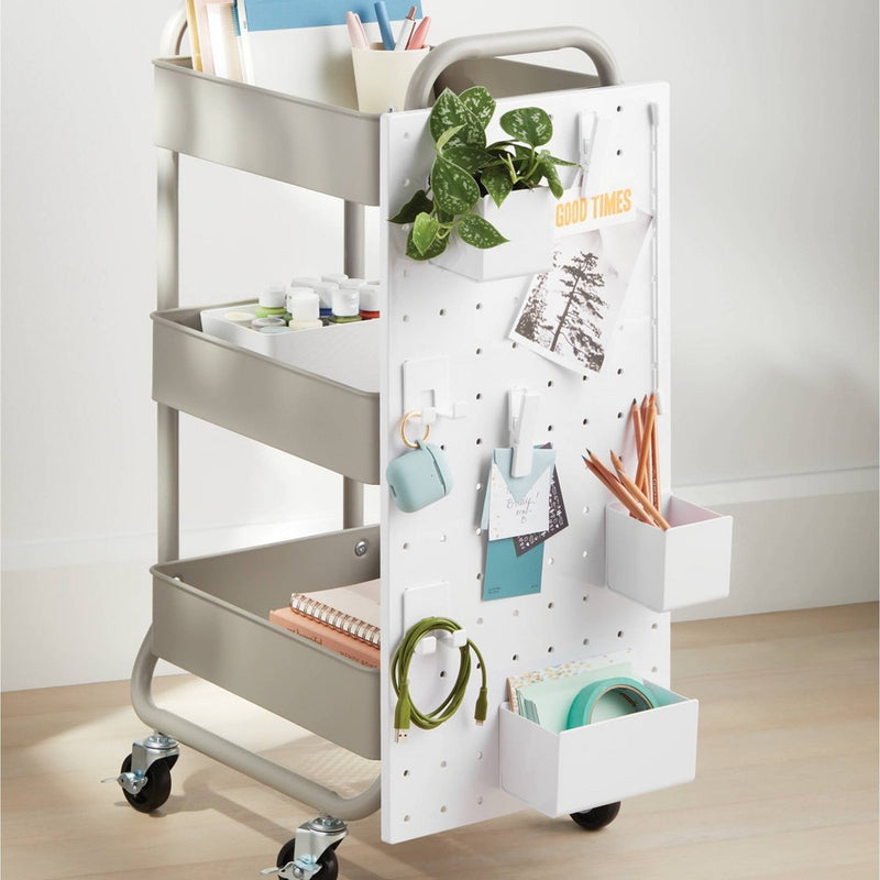 3 Tier Metal Utility Cart Gray - Brightroom