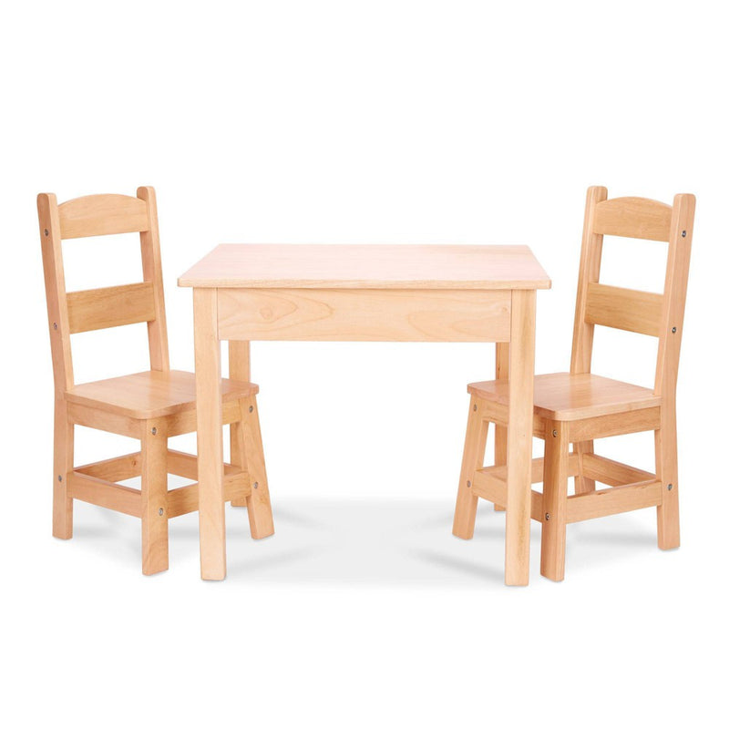 Melissa & Doug Solid Wood Table and 2 Chairs Set - Light Finish Furniture for Playroom (LOCAL PICKUP ONLY)