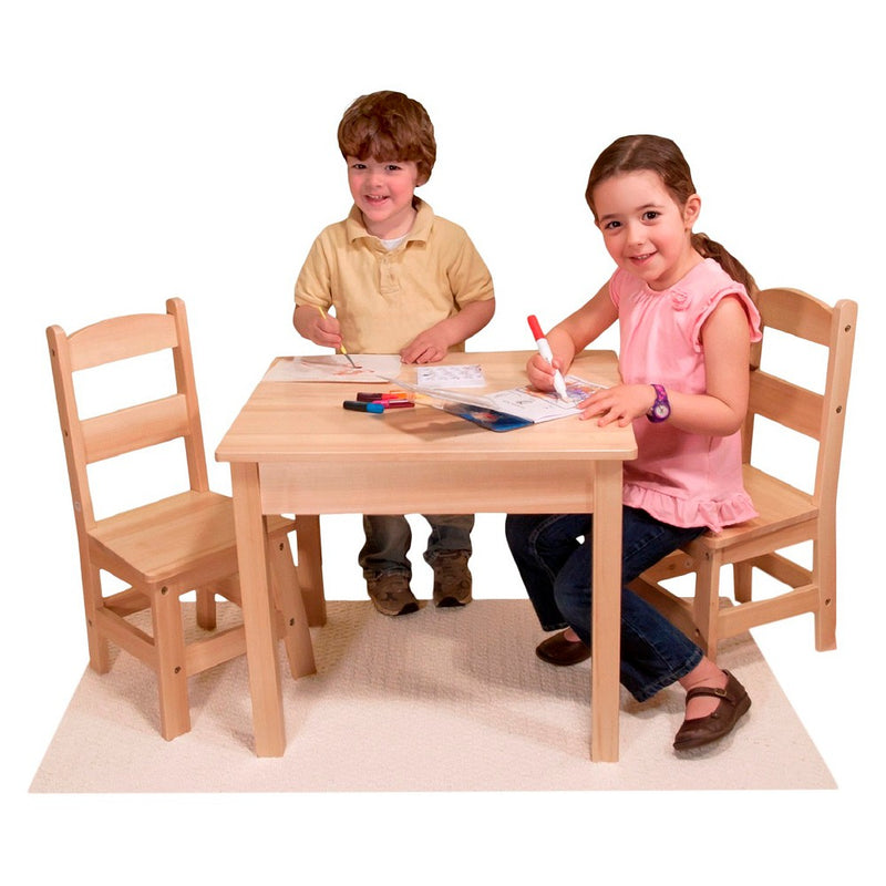 Melissa & Doug Solid Wood Table and 2 Chairs Set - Light Finish Furniture for Playroom (LOCAL PICKUP ONLY)