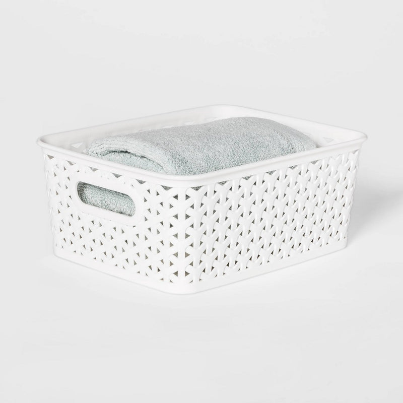 Y-Weave Small Decorative Storage Basket White - Room Essentials