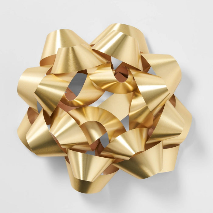 Mega Christmas Bow Gold Met Tone - Wondershop