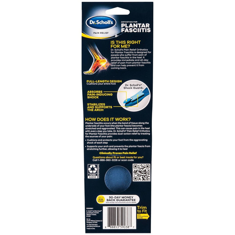 Dr. Scholl's Pain Relief For Plantar Fasciitis Insoles for Women - Size (6-10)
