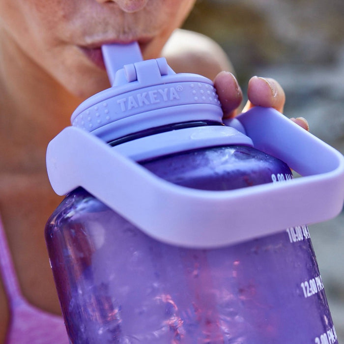 Takeya 64oz Tritan Motivational Water Bottle with Straw Lid - Purple