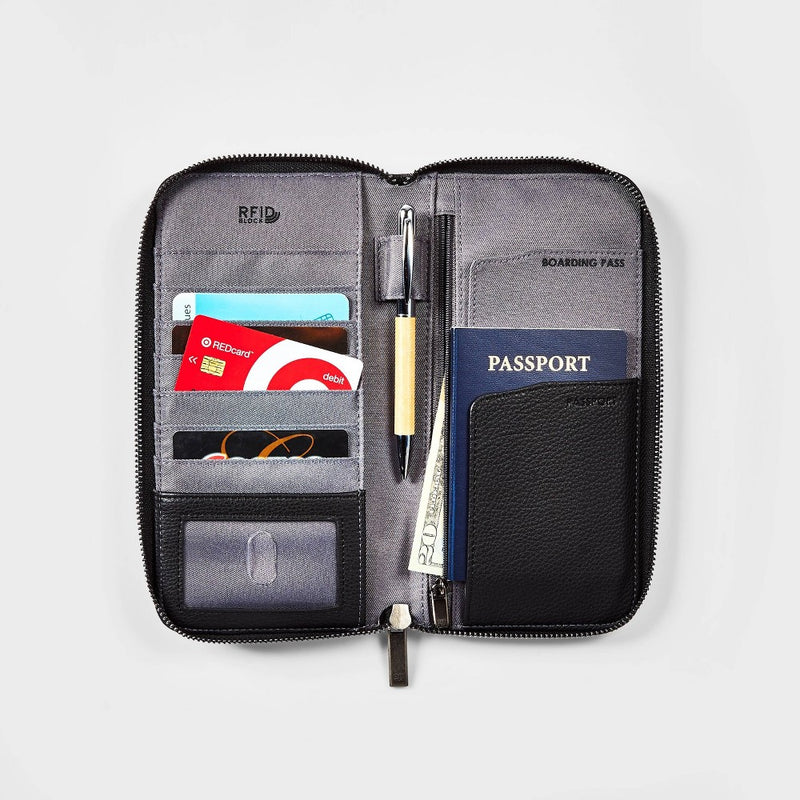 RFID Travel Wallet Black - Open Story