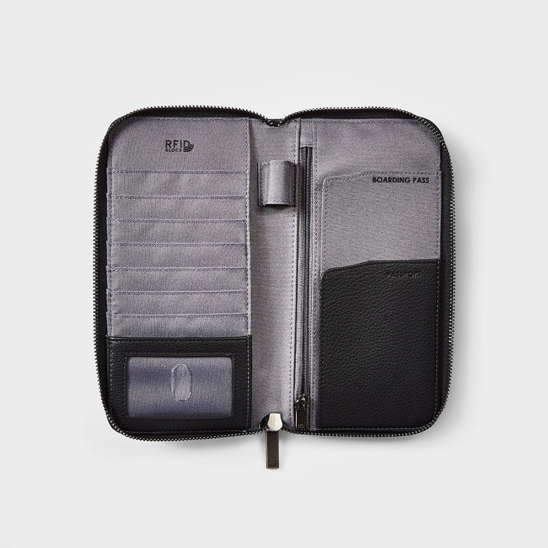 RFID Travel Wallet Black - Open Story