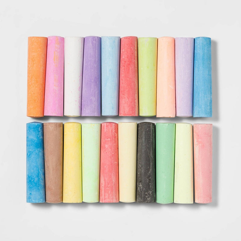 Washable Sidewalk Chalk 20pc - Sun Squad