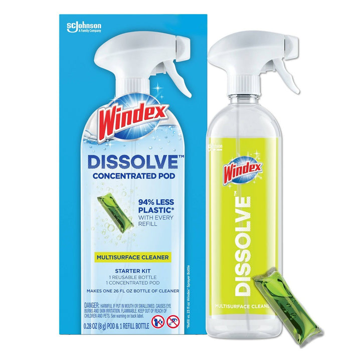 Windex Dissolve Pods Multi Surface Cleaner Starter Kit - 0.34 fl oz/2pk