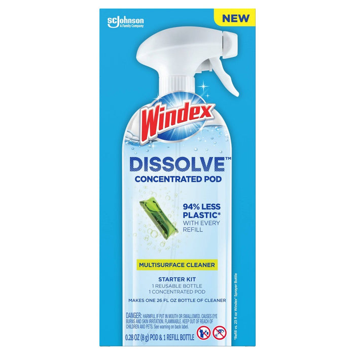 Windex Dissolve Pods Multi Surface Cleaner Starter Kit - 0.34 fl oz/2pk