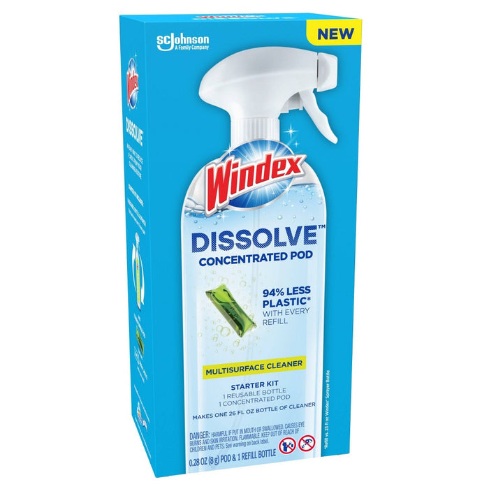 Windex Dissolve Pods Multi Surface Cleaner Starter Kit - 0.34 fl oz/2pk