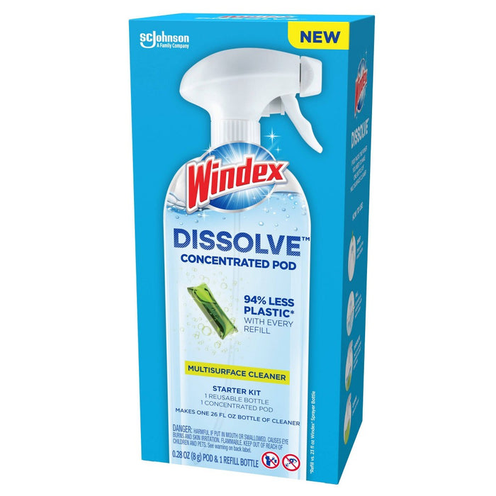 Windex Dissolve Pods Multi Surface Cleaner Starter Kit - 0.34 fl oz/2pk