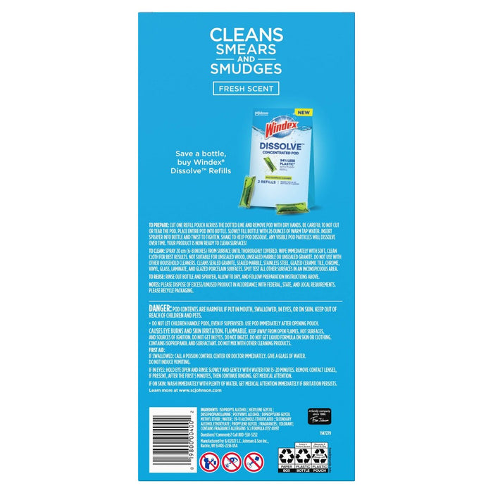 Windex Dissolve Pods Multi Surface Cleaner Starter Kit - 0.34 fl oz/2pk