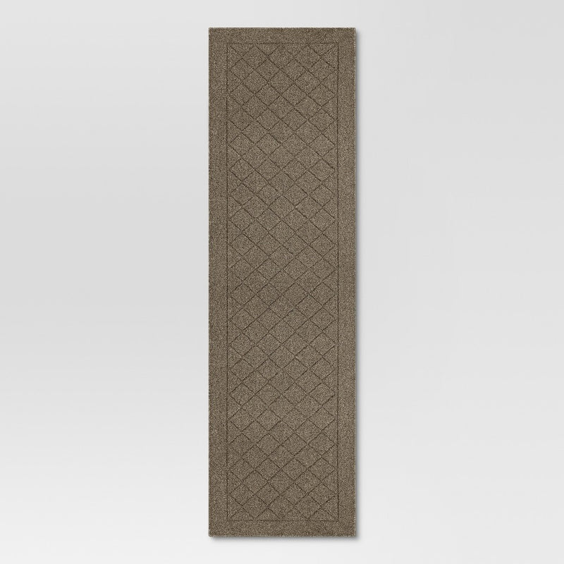 2'x7' Runner Diamond Clarkson Washable Tufted and Hooked Rug Tan - Threshold (LOCAL PICKUP ONLY)