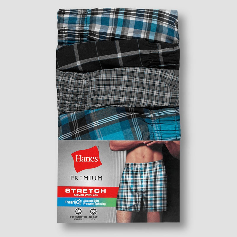 Hanes Premium Men's Stretch Woven Boxer Briefs 4pk  XXL