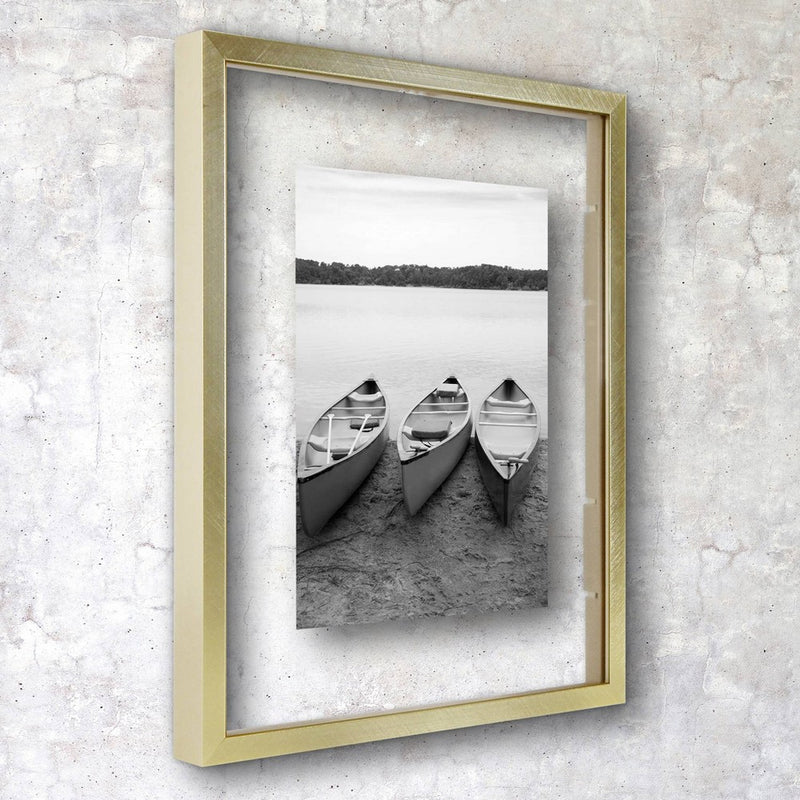 8" x 10" Float Thin Metal Gallery Frame Brass - Project 62