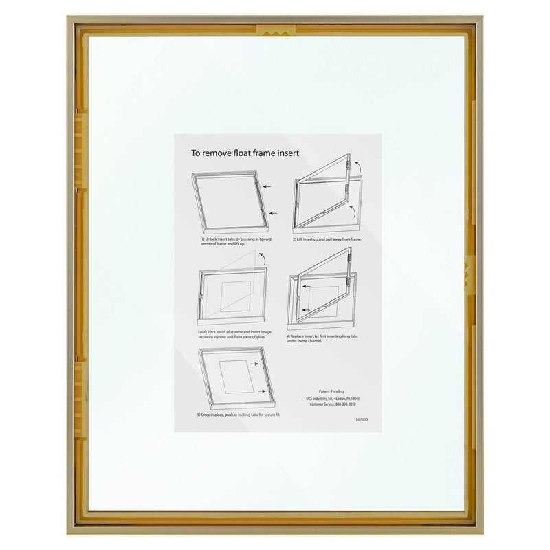 8" x 10" Float Thin Metal Gallery Frame Brass - Project 62